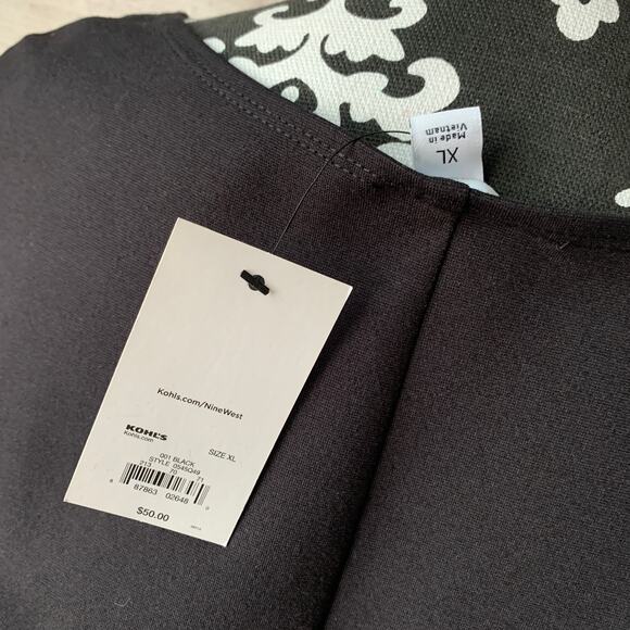 Nine West Black Sleeveless Sheath Dress with Pleating Detail LBD Size XL - Picture 8 of 14